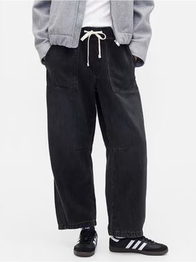 Gap Mid Rise SuperSoft Pull-On Barrel Jeans size small